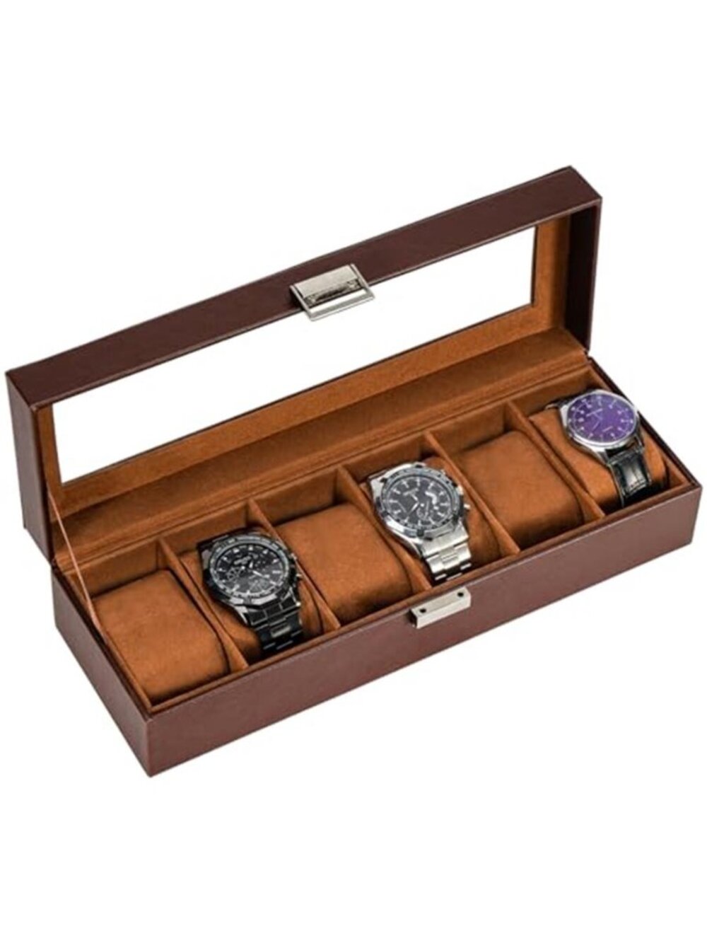 ProCase Watch Box, 6 Slot Mens Watch Display Case, Espresso